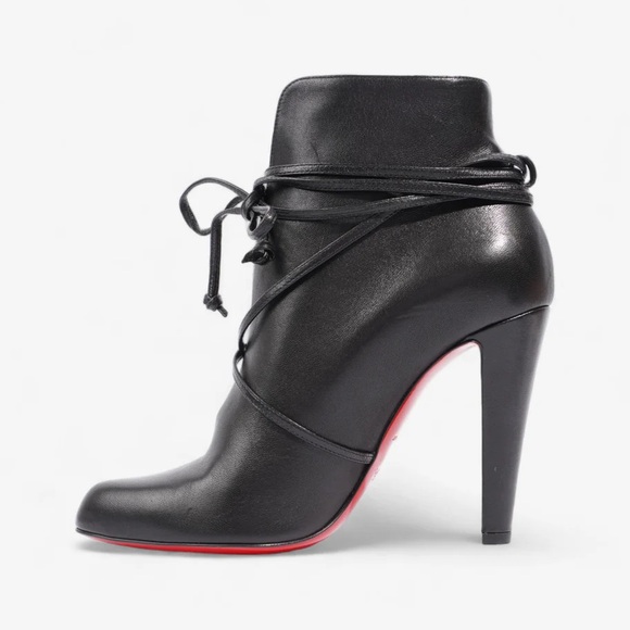 Christian Louboutin S.I.T Rain Ankle Boots 100 Black Leather size 38 - Picture 4 of 11